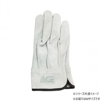 小野商事 エース 牛床革手袋 外縫い 黒アテ Mサイズ AG4601