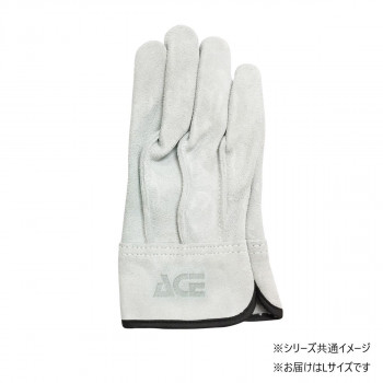 小野商事 エース 牛床革手袋 外縫い 黒アテ Lサイズ AG4601