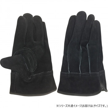 小野商事 エース 牛床革手袋 オイル加工 外縫い 内綿 黒王 Lサイズ AG4811