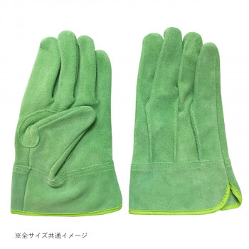 小野商事 エース 現場系女子 牛床革手袋 オイル 外縫い 内綿 グリーン 女性用Mサイズ AG2552