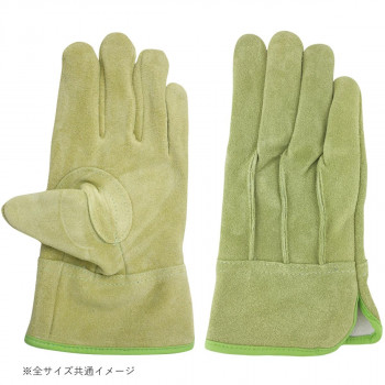 小野商事 エース 現場系女子 牛床革手袋 オイル 外縫い 内綿 ライム 女性用Sサイズ AG2553