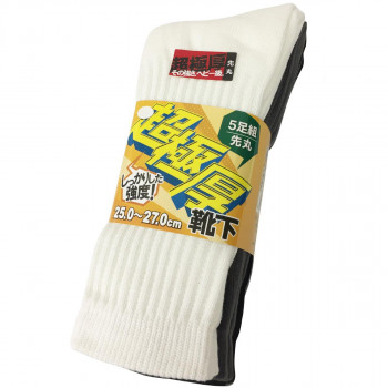 小野商事 エース 超極厚ソックスカラー 先丸ソックス 5足組 AG2522