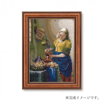 クロス・ステッチキット ART GALLERY ミニフレームコレクション 「牛乳を注ぐ女」フェルメール 7586