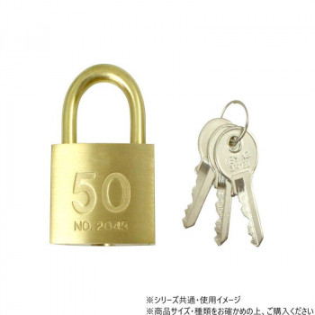 日中製作所　2045D50KA　シリンダー南京錠50mm鍵番指定　3本キー　17256