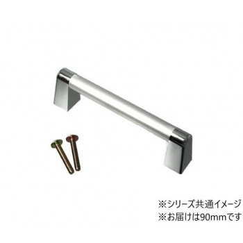アイワ　AP-435C　パイプハンドル角座　90mm　シルバー　1個入　113438