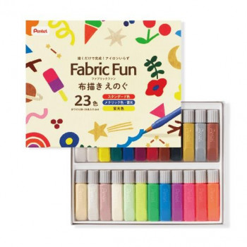 ぺんてる　FFPC布描きえのぐ23色　白2本入りJ  FFPC1-24J  1個入