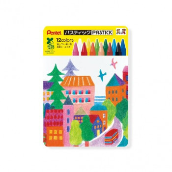ぺんてる　パスティック12色セットバイオマスケース  GC2-12  1個入