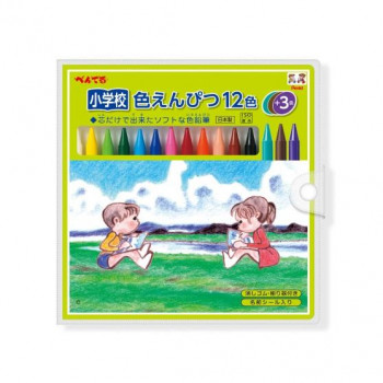 ぺんてる　小学校色えんぴつ　12色+3色  GCG1-12P3  1個入