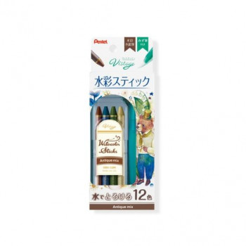 ぺんてる　水彩スティック12色アンティークミックス  GSS1-12AN  1個入