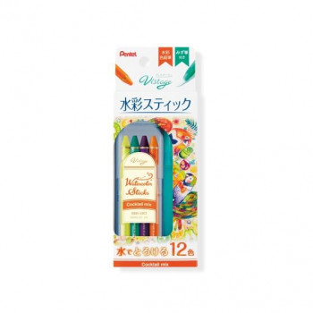 ぺんてる　水彩スティック12色カクテルミックス  GSS1-12CT  1個入