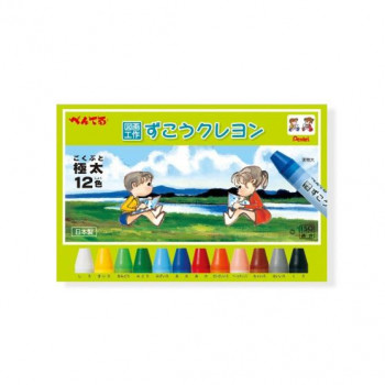 ぺんてる　ずこうクレヨン　12色　1-12  PTCG1-12  1個入