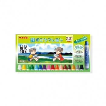 ぺんてる　ずこうクレヨン　クリアラベル　16色  PTCGP1-16  1個入