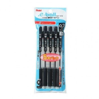 ぺんてる　ドットeボールBK127黒　5本パック　  XBK127-5  1個入