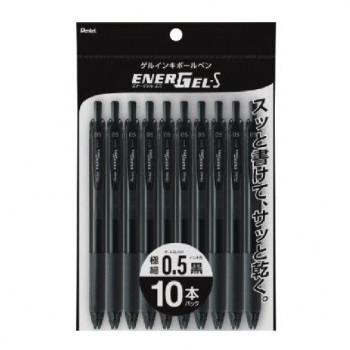 ぺんてる　パックエナージェルBLN125　黒10本  XBLN125-A10  1個入