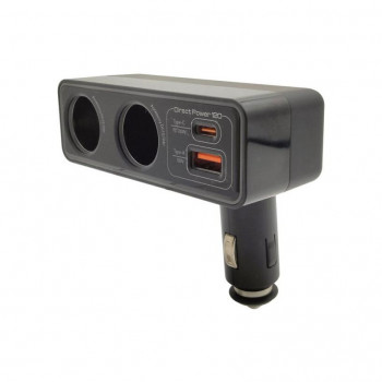 アークス(axs) 2連DCソケット+Type-C+USB-A充電器 X-341