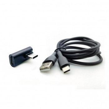 アークス(axs) L型USB変換コネクタ Type-CType-C　USB-A/Cシリコンケーブル付き X-346