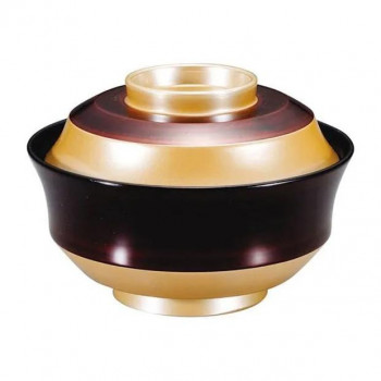 （食洗機対応）4寸天竜寺椀　銀透きべっ甲帯(内黒)　12033740