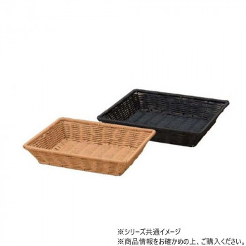 PP長角バスケット　1/2ブラック(浅)　70022550