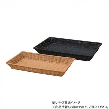 PP長角バスケット　1/1ブラック(浅)　70022610