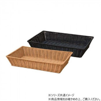 PP長角バスケット　1/1ブラック(深)　70022630