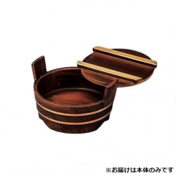 4寸手桶　ブラウン刷毛目(本体)　51030917
