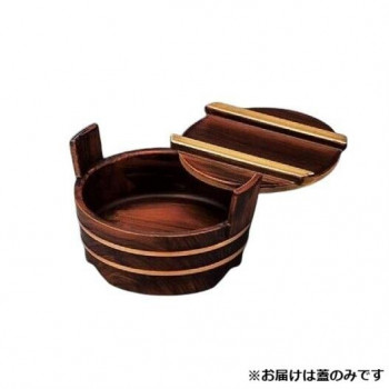 4寸手桶 ブラウン刷毛目(蓋) 51030918