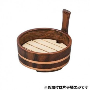 6寸片手桶　ブラウン刷毛目　51030911