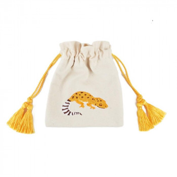アニマル刺繍巾着ポーチ3 07/ヒョウモントカゲモドキ F248009-07
