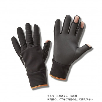 ハヤブサ ウィンドシェルグローブ　3本カット ブラック LL YK4100-LL-90