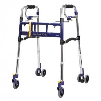 ユーバ産業　スライドフィットEX歩行器(ハイタイプ)　前後輪4インチ　H-0294WT