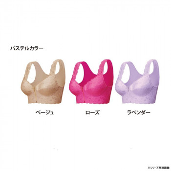 エアーフィット前開きレースブラ3色組  S～M ベージュローズラベンダー