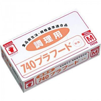 オカモト　手袋　プラフード　粉無　ホワイト　740M　100入　379227