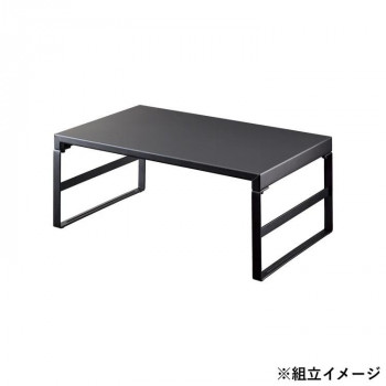 LIHIT LAB.(リヒトラブ)　机上台　幅390mm・ハイタイプ　マットブラック　A-7331-124
