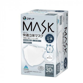 青山通商　グディナ　快適立体マスク　ホワイト　30枚入