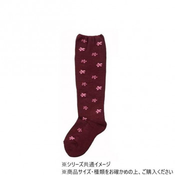神戸生絲 婦人柄しめつけません毛混足底パイルソックス 22-25cm 3911 エンジ