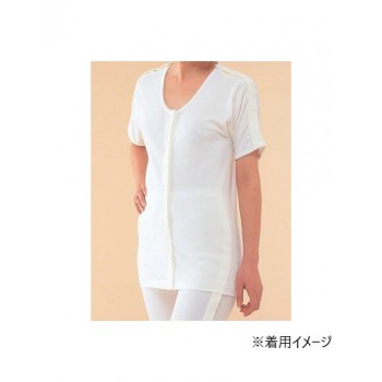 神戸生絲 婦人前開両肩腕開5分袖 M No.54 オフホワイト