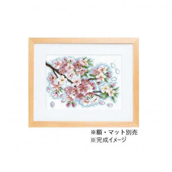 オリムパス ししゅうキット　フレーム　桜堤のほとりで 7179