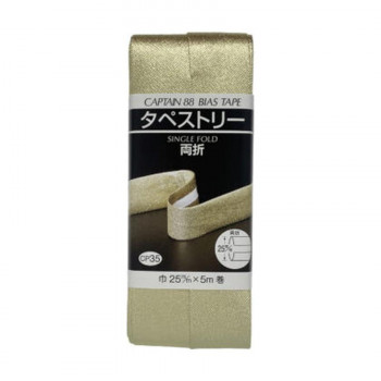 CAPTAIN88 キャプテン タペストリー バイアステープ 両折 25mm×5m巻 3501 ゴールド CP35