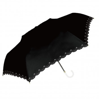 中谷 傘 UVフラワーヒートカット 折りたたみ ブラック 55cm 黒 折り畳み 日傘 晴雨兼用 924-053