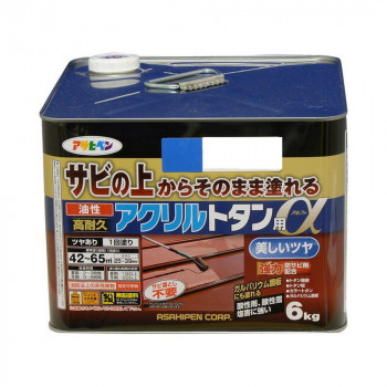 アサヒペン　屋根用塗料　油性高耐久アクリルトタン用α　6kg　スカイブルー