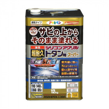アサヒペン　屋根用塗料　油性超耐久シリコンアクリルトタン用　12kg　スカイブルー