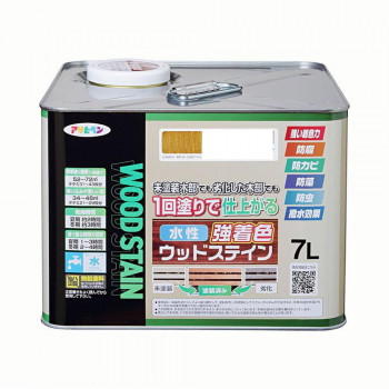 アサヒペン　木部塗料　水性強着色ウッドステイン　7L　オーク　防カビ　防虫　防藻　撥水