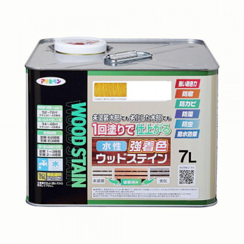 アサヒペン　木部塗料　水性強着色ウッドステイン　7L　パイン　防カビ　防虫　防藻　撥水