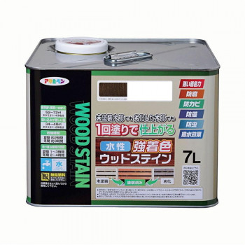 アサヒペン　木部塗料　水性強着色ウッドステイン　7L　ダークオーク　防カビ　防虫　防藻　撥水