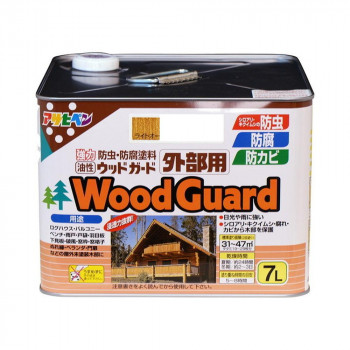 アサヒペン　木部塗料　油性ウッドガード外部用　7L　ライトオーク　02　ツヤ消し　防カビ　防虫防腐