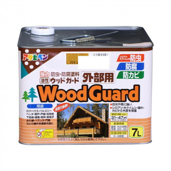 アサヒペン　木部塗料　油性ウッドガード外部用　7L　パイン　15　ツヤ消し　防カビ　防虫防腐