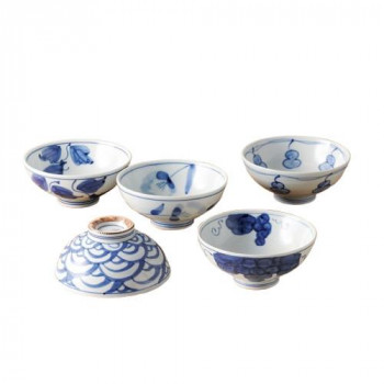 波佐見焼 伊万里青磁絵 茶漬5客揃 007-228M 5310-014