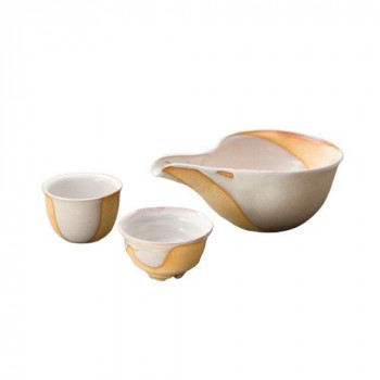萩焼 三戸逸雄作 緋色冷酒器 4-41 5360-045