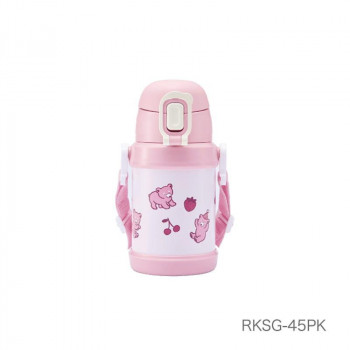 ReachWil魔法瓶　ぷかぷかクマ　ストローキッズボトル450ml　ピンク　RKSG-45PK