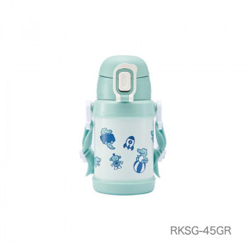 ReachWil魔法瓶　ころころワニ　ストローキッズボトル450ml　グリーン　RKSG-45GR